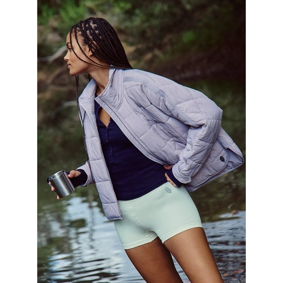 NWT Free People Pippa Packable Puffer Jacket Oyster Purple FP Movement  XS - Picture 9 of 10